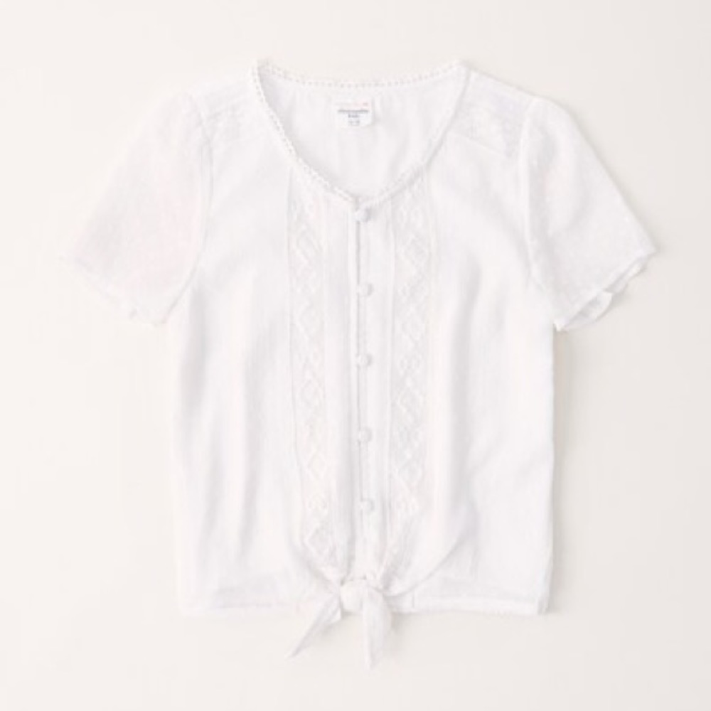 Abercrombie Button up Tie Front Top